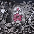 Figurative printmaking titled 'The Blooming Cactus', 23x36 inches, by artist Prachi Sahasrabudhe on Paper