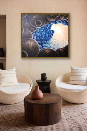 The Cave (Emergence) by artist Ranchhor Meghwal displayed in a Indian Art gallery