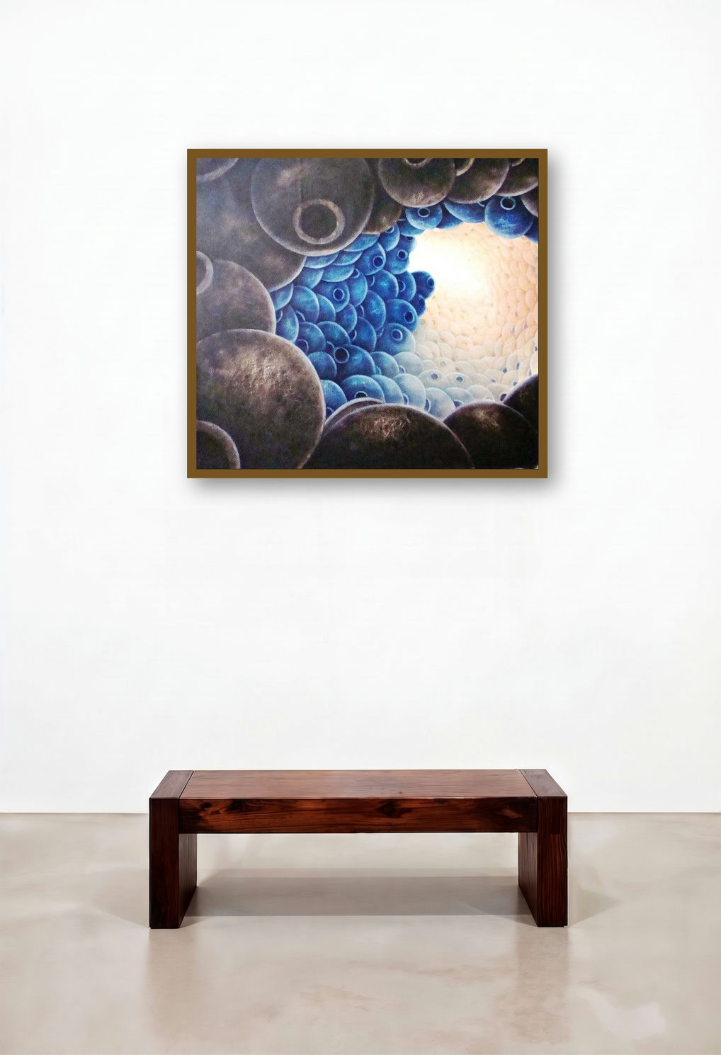 The Cave (Emergence) by artist Ranchhor Meghwal displayed in a Elegant Reception Area
