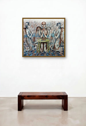 The Chamber Of Extreme Ecstasy (Divine Offering) by artist Ranjith Raghupathy displayed in a Japandi Bedroom