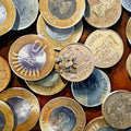 contemporary watercolor painting titled 'The Coins', 22x30 inches, by artist Yojana Dehankar on Arches Paper