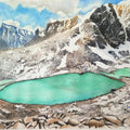 Landscape watercolor painting titled 'The cradle of great beginnings', 21x14 inches, by artist Lasya Upadhyaya on Paper