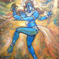 Religious acrylic painting titled 'The Creator', 30x24 inches, by artist Subrata Ghosh on Canvas