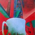Lifestyle acrylic painting titled 'The Cup Of Gallery', 60x36 inches, by artist Jyotirmoy Bhuyan on Canvas