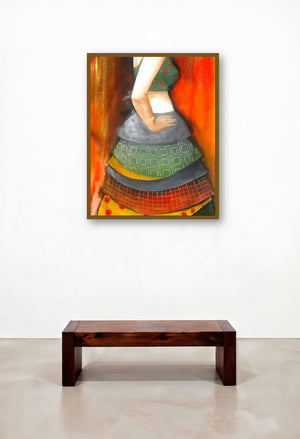 The Dancing Girl (Rhythmic Grace) by artist Kamal Devnath displayed in a Transitional Home Office