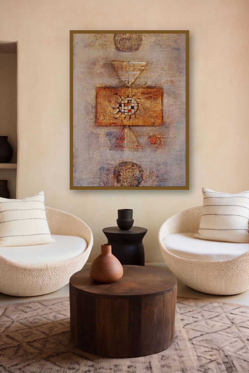 The Divine Abstract by artist Ramesh Thorat displayed in a Boutique gallery