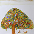Nature acrylic painting titled 'The Dreaming Tree', 36x36 inches, by artist Shilpa Pachpor on Canvas