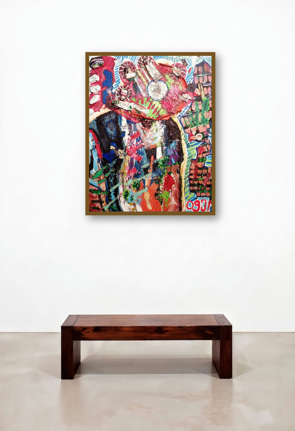The fear (Phantoms of the Mind) by artist Jean Maroquesne displayed in a Boutique Hotel Style Foyer