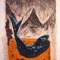 contemporary printmaking titled 'The Fish', 15x12 inches, by artist Ankit Kushwaha on Paper