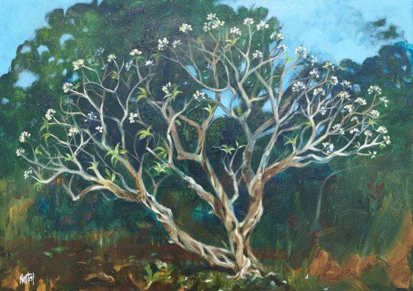 The Frangipani Tree Painting by Kuntal Desai | ArtZolo.com