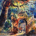 Landscape watercolor painting titled 'The Gate from old city', 10x13 inches, by artist Sadek Ahmed on Paper