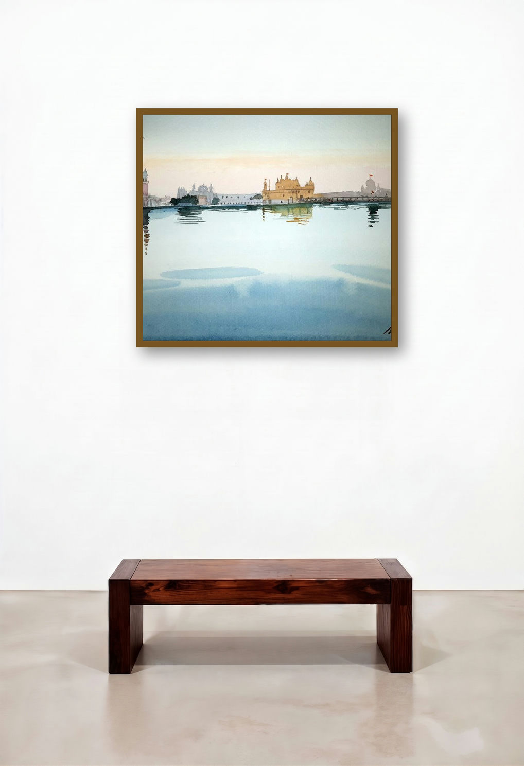 The Golden Temple (Golden Temple displayed in a Rustic Hallway