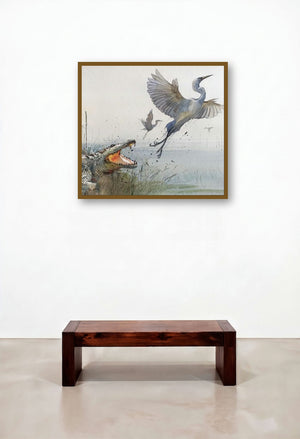 The Great Escape (Untitled) by artist Bijay Biswaal displayed in a Coastal Reception Area