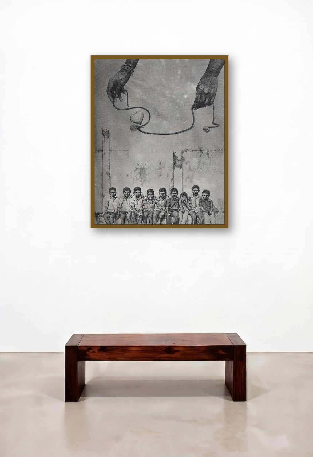 The Joy That We Have Experienced (A Game of Time) by artist Manish Solanki displayed in a Mid-Century Modern Family Room