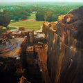 Cityscape oil painting titled 'The Kailasa Temple', 38x34 inches, by artist Raju More on Canvas