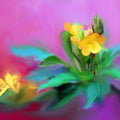 Nature Digital Painting digital art titled 'The Kanakaambaram Flower', 11x20 inches, by artist Usha Shantharam on canvas