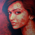 Pop Art acrylic painting titled 'The Lady 3', 24x24 inches, by artist Sujit Karmakar on Canvas