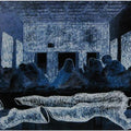 Fantasy fabric painting titled 'The Last Supper', 12x18 inches, by artist Mithun Dasgupta on Paper