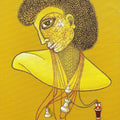 Figurative mixed media painting titled 'The Leader King', 54x18 inches, by artist Satyajeet Shinde on Canvas