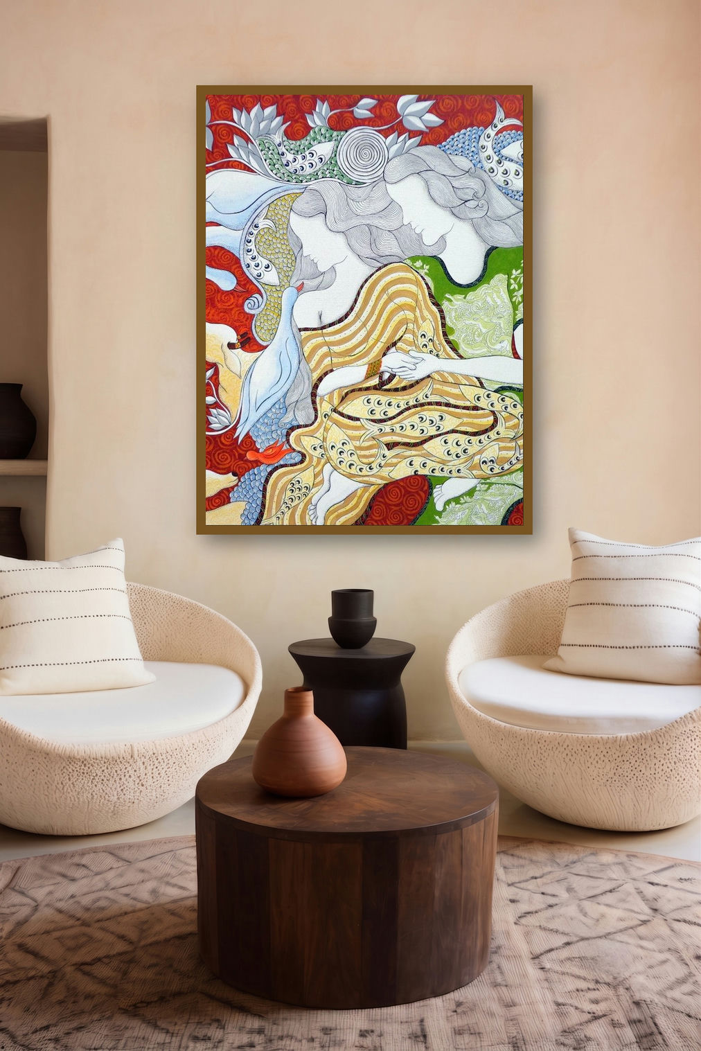 The Lovers (Twin Souls) by artist Hariom Kuthwaria displayed in a Curated gallery