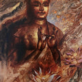 Religious oil painting titled 'The Meditation', 48x36 inches, by artist Pradeep Kumar on Canvas