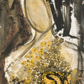 Abstract mixed media titled 'The Muse', 30x20 inches, by artist Veena Advani on Canvas