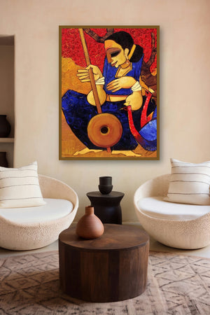 The Oracle (Harmony in Nature) by artist Sarang Waghmare displayed in a Minimalist gallery
