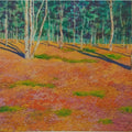 Landscape acrylic oil painting titled 'The Orange Lanscape', 24x30 inches, by artist PROTYUSHA MITRA on Canvas