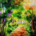 Nature oil painting titled 'The Path Through Change 3', 20x22 inches, by artist Bahadur Singh on Canvas