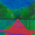 Landscape acrylic oil painting titled 'The Pink Road', 16x20 inches, by artist PROTYUSHA MITRA on Canvas
