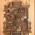 Figurative sculpture titled 'The Prince Bounty', 38x27x3 inches, by artist Shriram Mandale on Teak Wood