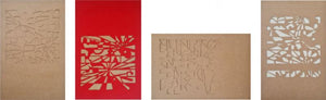 The Red (Intricate Cutouts) by Unnati Shukla, Original Mixed Media Abstract Painting on Paper, Small Horizontal Wall Art