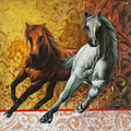 Animals oil painting titled 'The Royal Winner Horse', 36x48 inches, by artist Pradeep Kumar on Canvas