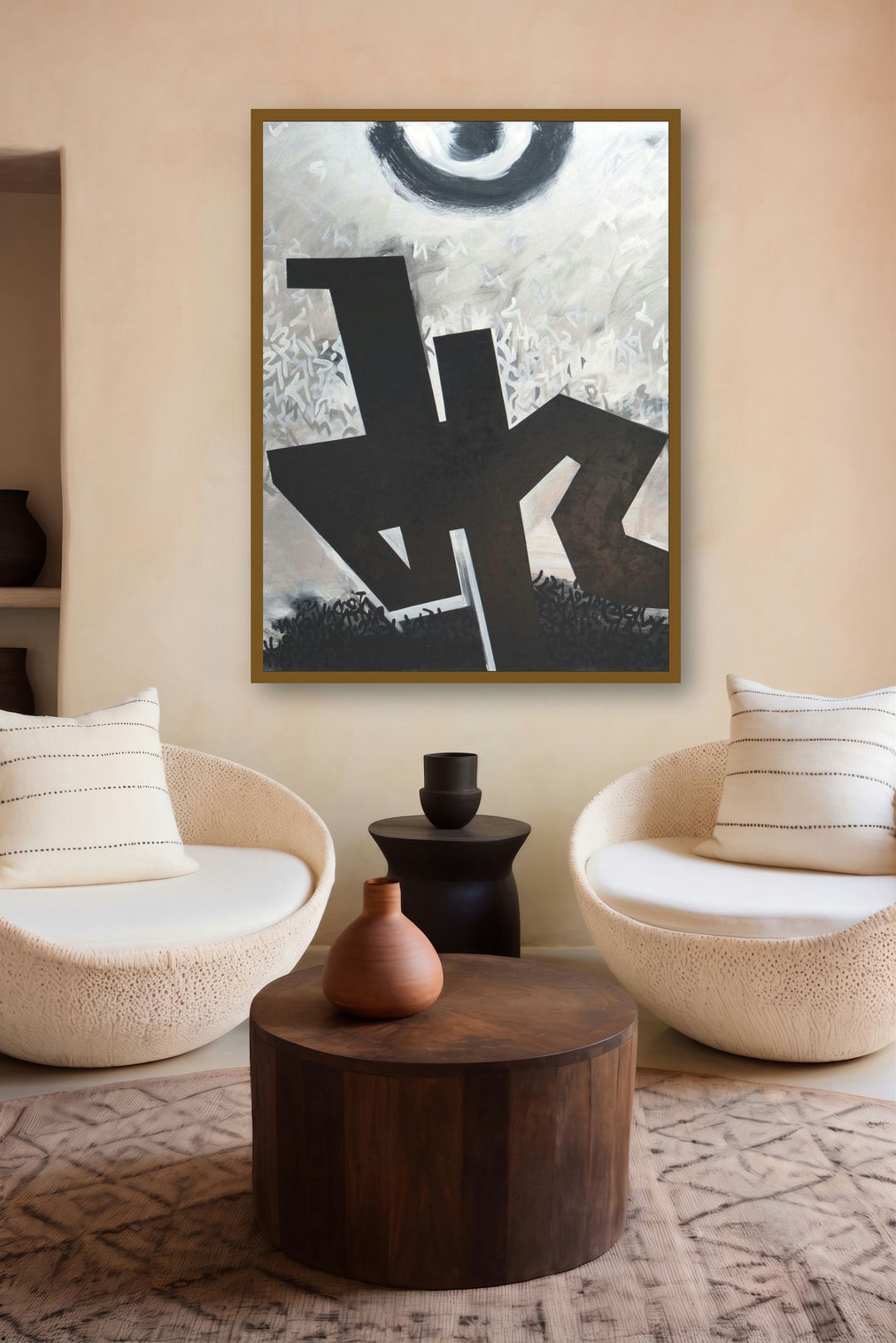 The Sage (Balancing Act) by artist Achyut Palav displayed in a Boutique gallery