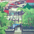 Cityscape tempera painting titled 'The Shimla', 30x20 inches, by artist Sujit Das on Cloth