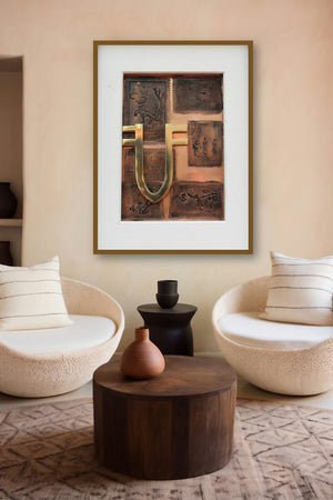 The Sindhu Series 12 (A Mark of Distinction) by artist Kajal Gaitonde displayed in a Contemporary Exhibition gallery