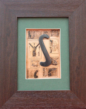 The Sindhu Series 13 (A Curved Enigma) by Kajal Gaitonde, Original Mixed Media Abstract Painting on Wood, X-Small Vertical Wall Art