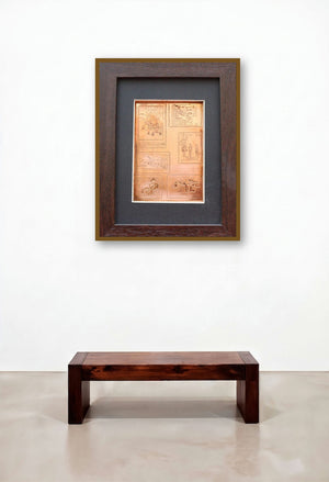 The Sindhu Series 14 (Tales in Copper) by artist Kajal Gaitonde displayed in a Luxury Bedroom