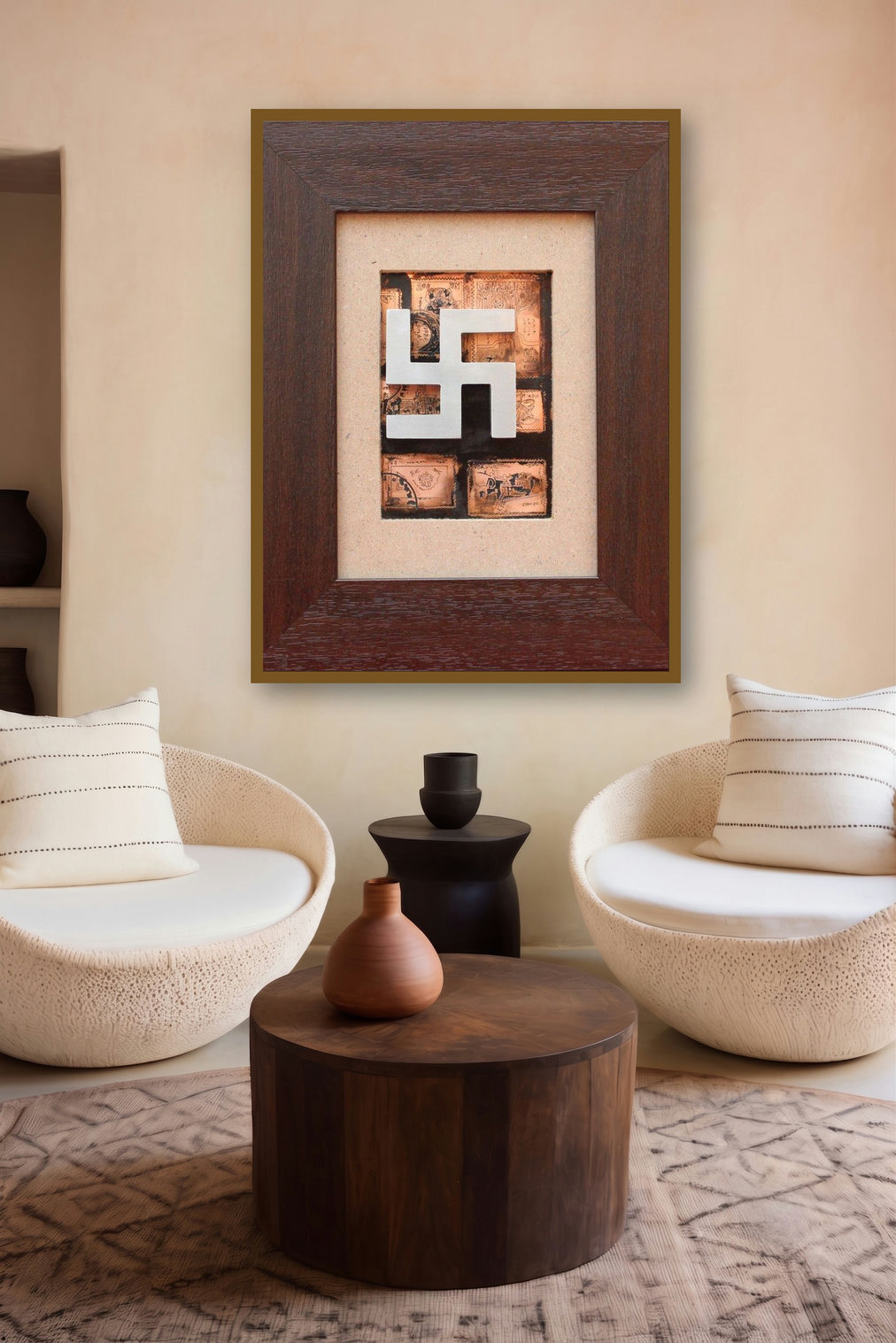 The Sindhu Series 17 (A Symbol of Energy) by artist Kajal Gaitonde displayed in a Luxury gallery