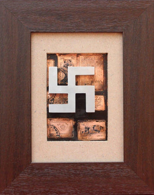 The Sindhu Series 17 (A Symbol of Energy) by Kajal Gaitonde, Original Mixed Media Abstract Painting on Wood, X-Small Vertical Wall Art