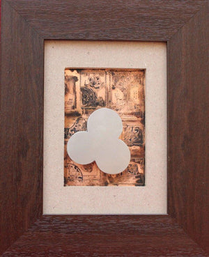 The Sindhu Series 18 (A Trinity of Form) by Kajal Gaitonde, Original Mixed Media Abstract Painting on Wood, X-Small Vertical Wall Art