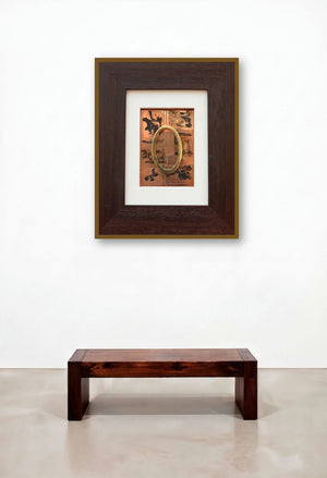 The Sindhu Series 19 (A Portal of Gold) by artist Kajal Gaitonde displayed in a Designer Hotel Lobby