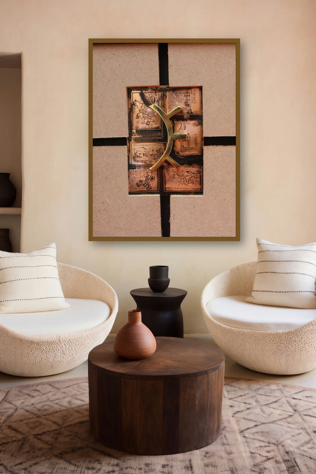 The Sindhu Series 5 (A Mark in Time) by artist Kajal Gaitonde displayed in a Modern gallery