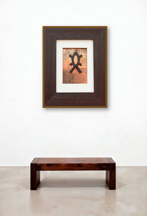 The Sindhu Series 8 (A Cipher in Copper) by artist Kajal Gaitonde displayed in a Coastal Home Office