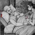 Figurative pencil drawing titled 'The Solitude Breath', 20x28 inches, by artist R Gopakumar on Paper