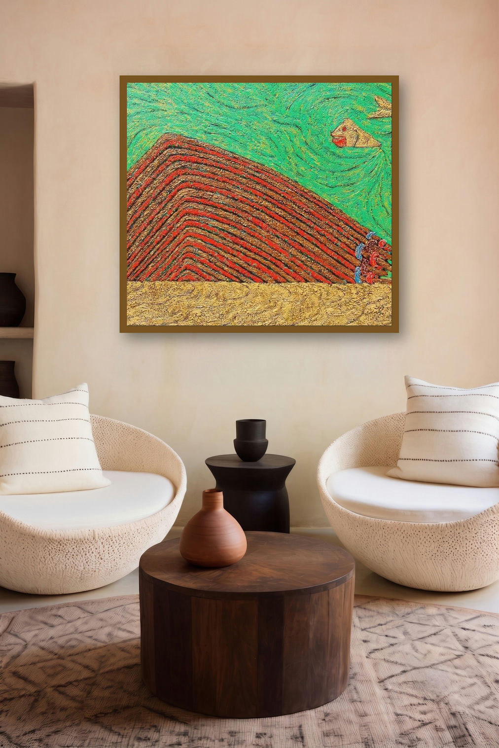 The Trap (Shipwreck) by artist Suraj Nagwanshi displayed in a Minimalist gallery