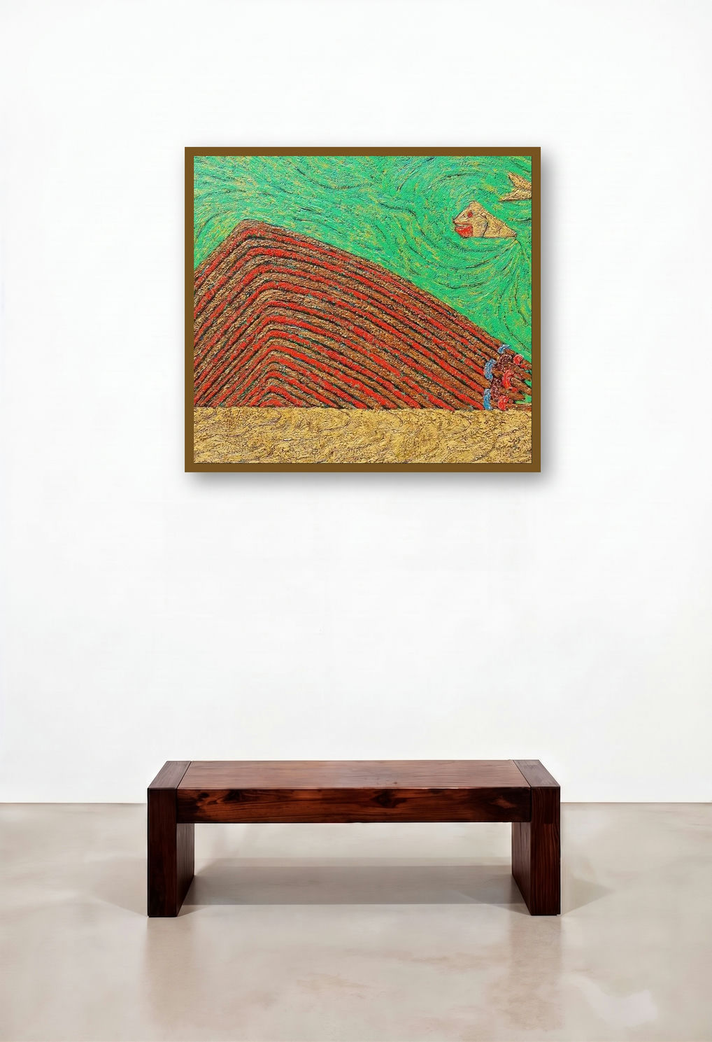 The Trap (Shipwreck) by artist Suraj Nagwanshi displayed in a Scandinavian Family Room