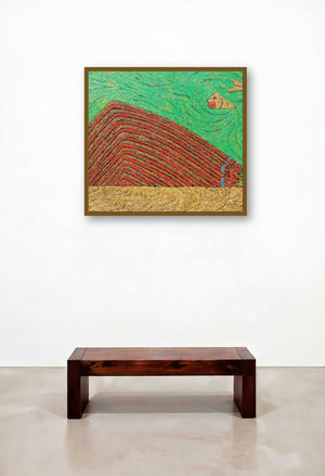 The Trap (Shipwreck) by artist Suraj Nagwanshi displayed in a Scandinavian Family Room