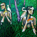 Figurative acrylic painting titled 'The Winter Harvest', 30x42 inches, by artist Ranjith Raghupathy on Canvas