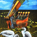There Is No Place I Am Going To' contemporary acrylic painting by artist Tonmoy Roy, 30x18 inch, on canvas